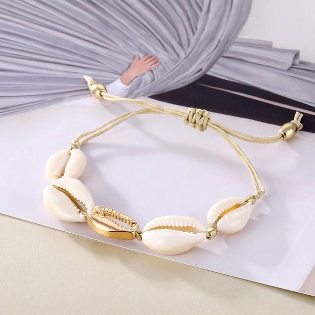 Bohemian Shells Anklet For Women Delicate Shell Anklet Beach Anklet-Anklets-Arimonz-Gold White-Arimonz