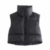 Bomber Coats - Casual Woman Short Puffer Vest Warm Double-Side Outwear