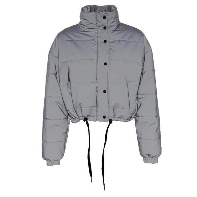 Bomber Coats - Reflective Cropped Jacket