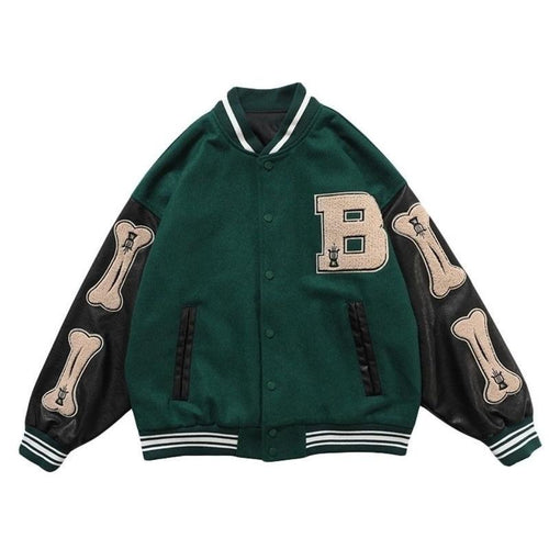 Bomber Jackets Women Baseball Jacket Boyfriend Style Varsity Jacket-Bomber Coats-Arimonz-Green-M-Arimonz
