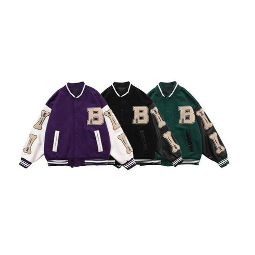 Bomber Jackets Women Baseball Jacket Boyfriend Style Varsity Jacket-Bomber Coats-Arimonz-Arimonz