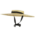 Bow Flat Top Straw Hat-Hats-Arimonz-12cm/4.72inch brim-Black-Arimonz