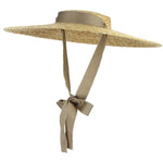 Bow Flat Top Straw Hat-Hats-Arimonz-12cm/4.72inch brim-Khaki-Arimonz