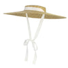 Bow Flat Top Straw Hat-Hats-Arimonz-12cm/4.72inch brim-White-Arimonz