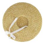 Bow Flat Top Straw Hat-Hats-Arimonz-Arimonz
