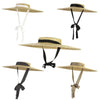Bow Flat Top Straw Hat-Hats-Arimonz-Arimonz