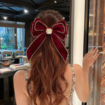 Bow Hairpin Crystal Fringe Tassel Hair Clip Rhinestone Hair Accessory-Hair Accessories-Arimonz-03-Arimonz
