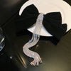 Bow Hairpin Crystal Fringe Tassel Hair Clip Rhinestone Hair Accessory-Hair Accessories-Arimonz-Arimonz