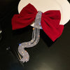 Bow Hairpin Crystal Fringe Tassel Hair Clip Rhinestone Hair Accessory-Hair Accessories-Arimonz-Arimonz