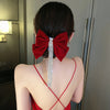Bow Hairpin Crystal Fringe Tassel Hair Clip Rhinestone Hair Accessory-Hair Accessories-Arimonz-Arimonz