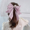 Bowknot Pearl Barrettes Clips Women Ribbon Hair Accessories-Hair Accessories-Arimonz-Arimonz
