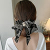 Bowknot Pearl Barrettes Clips Women Ribbon Hair Accessories-Hair Accessories-Arimonz-Checkered-Arimonz