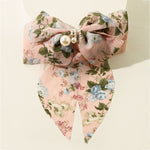 Bowknot Pearl Barrettes Clips Women Ribbon Hair Accessories-Hair Accessories-Arimonz-Floral Pink-Arimonz