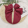 Bowknot Pearl Barrettes Clips Women Ribbon Hair Accessories-Hair Accessories-Arimonz-Maroon with Pearls-Arimonz