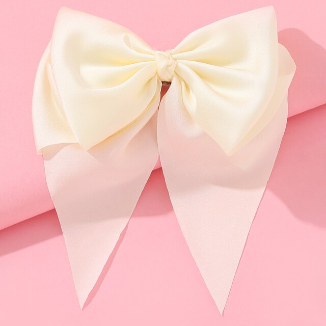 Bowknot Pearl Barrettes Clips Women Ribbon Hair Accessories-Hair Accessories-Arimonz-Yellow-Arimonz