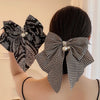 Bowknot Pearl Barrettes Clips Women Ribbon Hair Accessories-Hair Accessories-Arimonz-Arimonz