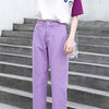 Boyfriend Casual Denim Jeans, Harem High Waist Straight Jeans-Straight Jeans-Arimonz-Violet-25-Arimonz
