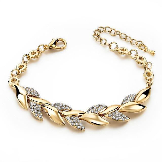 Braceletes - Bohemian Leaf Style Women Bracelet Chain Bangle Jewelry Simple Fashion