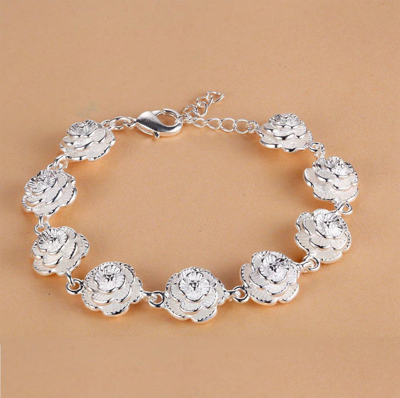 Braceletes - Rose Flower Chain Bracelet