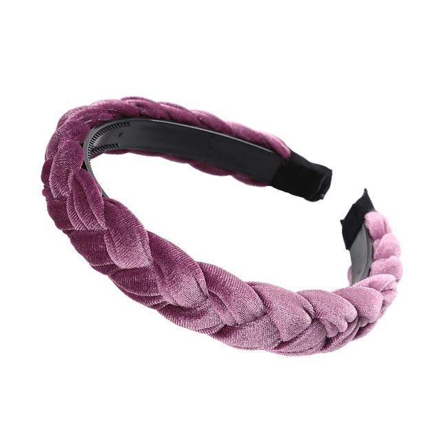 Braided Headband-Hair Accessories-Arimonz-Purple Velvet-Arimonz
