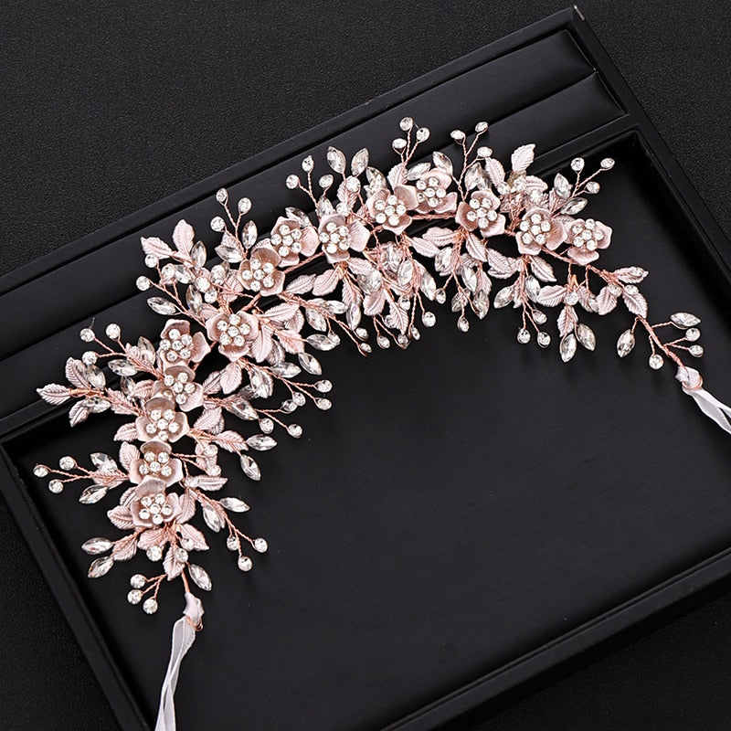 Bridal Flower Headband Prom Tiara Wedding Hair Accessories Headdress-Hair Accessories-Arimonz-Arimonz