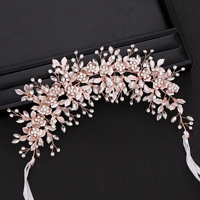 Bridal Flower Headband Prom Tiara Wedding Hair Accessories Headdress-Hair Accessories-Arimonz-Arimonz