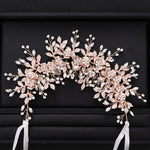 Bridal Flower Headband Prom Tiara Wedding Hair Accessories Headdress-Hair Accessories-Arimonz-Gold-color-Arimonz