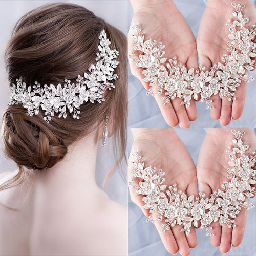 Bridal Flower Headband Prom Tiara Wedding Hair Accessories Headdress-Hair Accessories-Arimonz-Arimonz