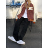 Brown Jacket Baseball Bomber Female Zip Up Jacket Streetwear Clothing-Bomber Coats-Arimonz-Arimonz
