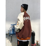 Brown Jacket Baseball Bomber Female Zip Up Jacket Streetwear Clothing-Bomber Coats-Arimonz-Arimonz