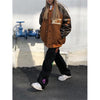 Brown Jacket Baseball Bomber Female Zip Up Jacket Streetwear Clothing-Bomber Coats-Arimonz-Arimonz