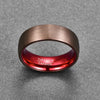 Brown Surface Red Liner Ring-Rings-Arimonz-Arimonz