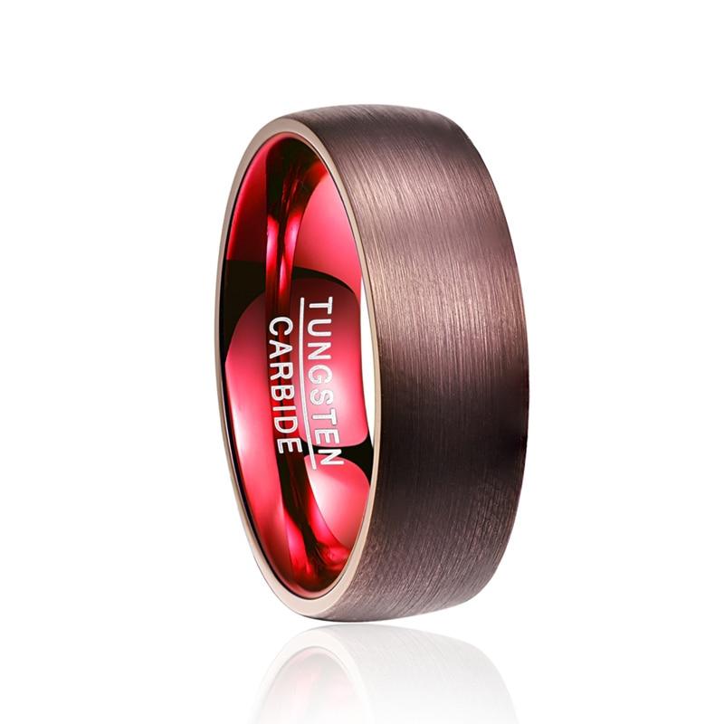 Brown Surface Red Liner Ring-Rings-Arimonz-Arimonz