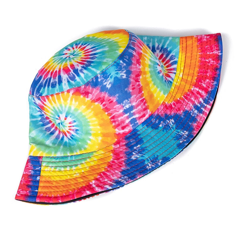 Bucket Hats Reversible Flower Geometric Printing Women Outdoor Hat-Bucket Hats-Arimonz-Arimonz