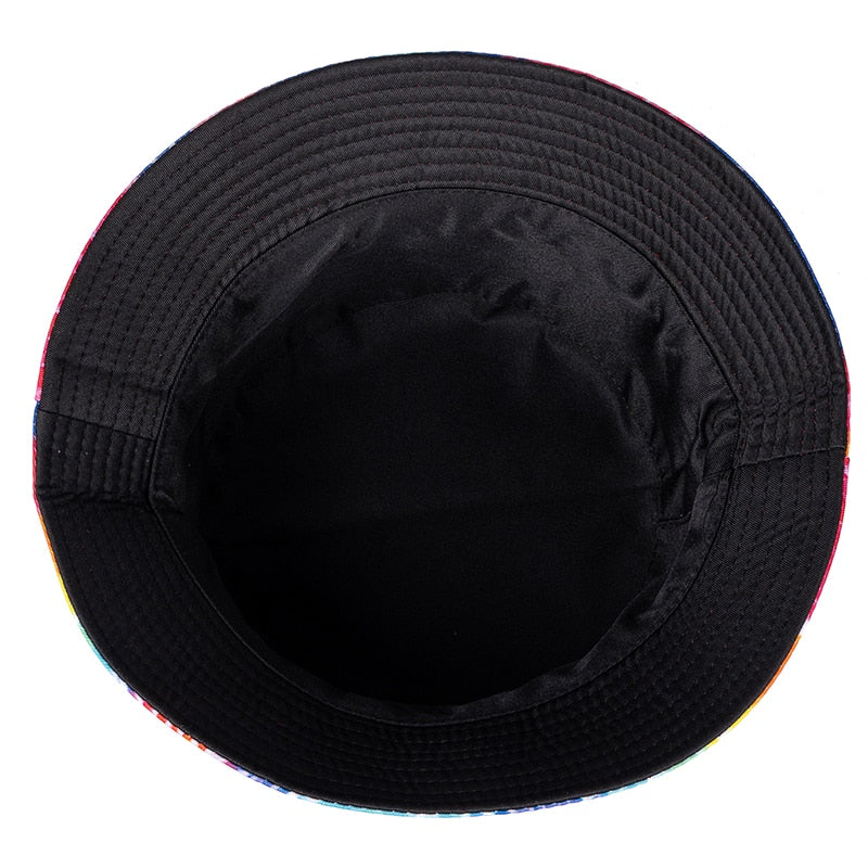 Bucket Hats Reversible Flower Geometric Printing Women Outdoor Hat-Bucket Hats-Arimonz-Arimonz