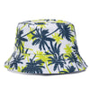 Bucket Hats Reversible Flower Geometric Printing Women Outdoor Hat-Bucket Hats-Arimonz-Blue Yellow-Arimonz