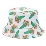 Bucket Hats Reversible Flower Geometric Printing Women Outdoor Hat-Bucket Hats-Arimonz-Cactus White-Arimonz