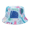 Bucket Hats Reversible Flower Geometric Printing Women Outdoor Hat-Bucket Hats-Arimonz-Green Whale-Arimonz