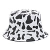 Bucket Hats Reversible Flower Geometric Printing Women Outdoor Hat-Bucket Hats-Arimonz-Milk Black-Arimonz