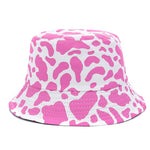 Bucket Hats Reversible Flower Geometric Printing Women Outdoor Hat-Bucket Hats-Arimonz-Milk Pink-Arimonz