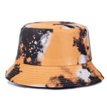 Bucket Hats Reversible Flower Geometric Printing Women Outdoor Hat-Bucket Hats-Arimonz-Orange-Arimonz