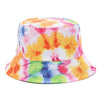 Bucket Hats Reversible Flower Geometric Printing Women Outdoor Hat-Bucket Hats-Arimonz-Orange Pink-Arimonz