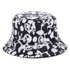Bucket Hats Reversible Flower Geometric Printing Women Outdoor Hat-Bucket Hats-Arimonz-Panda Black-Arimonz