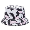 Bucket Hats Reversible Flower Geometric Printing Women Outdoor Hat-Bucket Hats-Arimonz-Panda Pink-Arimonz