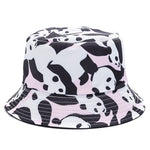 Bucket Hats Reversible Flower Geometric Printing Women Outdoor Hat-Bucket Hats-Arimonz-Panda Pink-Arimonz