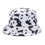 Bucket Hats Reversible Flower Geometric Printing Women Outdoor Hat-Bucket Hats-Arimonz-Panda White-Arimonz