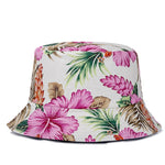 Bucket Hats Reversible Flower Geometric Printing Women Outdoor Hat-Bucket Hats-Arimonz-Pink-Arimonz