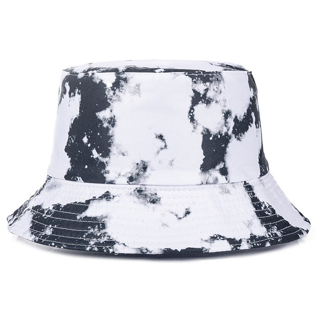 Bucket Hats Reversible Flower Geometric Printing Women Outdoor Hat-Bucket Hats-Arimonz-Plain White-Arimonz