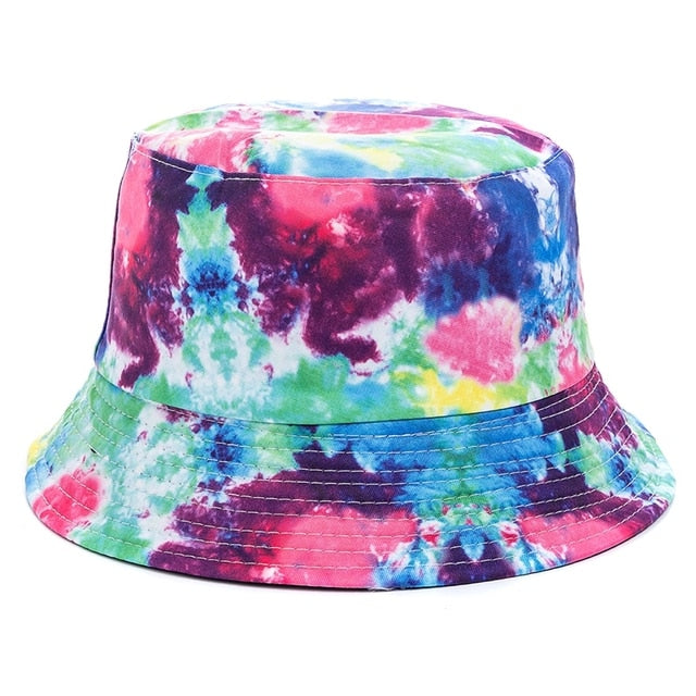 Bucket Hats Reversible Flower Geometric Printing Women Outdoor Hat-Bucket Hats-Arimonz-Purple Blue-Arimonz