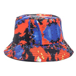 Bucket Hats Reversible Flower Geometric Printing Women Outdoor Hat-Bucket Hats-Arimonz-Red Blue-Arimonz